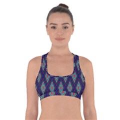 Colorful Diamonds Pattern3 Cross Back Sports Bra by bloomingvinedesign