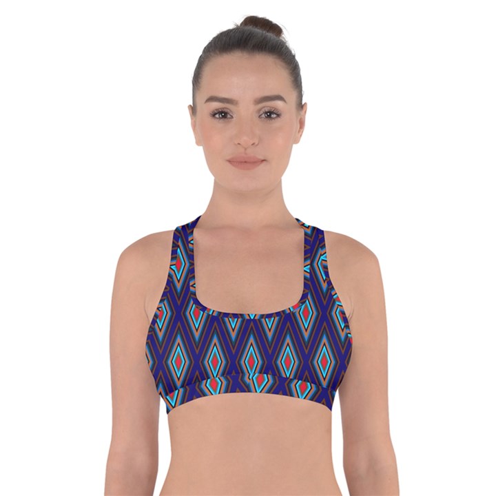 Colorful Diamonds Pattern3 Cross Back Sports Bra