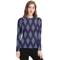 Colorful Diamonds Pattern3 Women s Long Sleeve Rash Guard by bloomingvinedesign