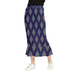 Colorful Diamonds Pattern3 Maxi Fishtail Chiffon Skirt