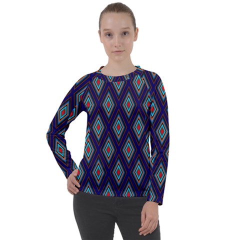 Colorful Diamonds Pattern3 Women s Long Sleeve Raglan Tee by bloomingvinedesign