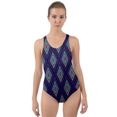 Colorful Diamonds Pattern3 Cut-out Back One Piece Swimsuit by bloomingvinedesign