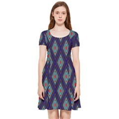 Colorful Diamonds Pattern3 Inside Out Cap Sleeve Dress