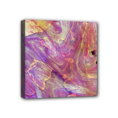 Marbling Abstract Layers Mini Canvas 4  X 4  (stretched) by kaleidomarblingart