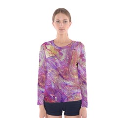 Marbling Abstract Layers Women s Long Sleeve Tee