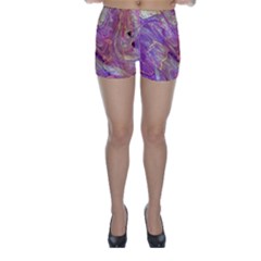 Marbling Abstract Layers Skinny Shorts by kaleidomarblingart