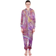 Marbling Abstract Layers Hooded Jumpsuit (ladies) 