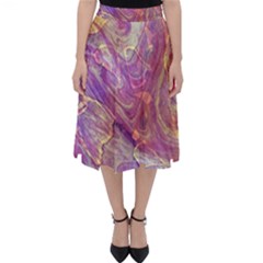 Marbling Abstract Layers Classic Midi Skirt