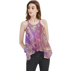 Marbling Abstract Layers Flowy Camisole Tank Top by kaleidomarblingart