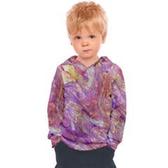 Marbling Abstract Layers Kids  Overhead Hoodie