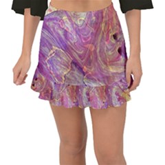 Marbling Abstract Layers Fishtail Mini Chiffon Skirt by kaleidomarblingart