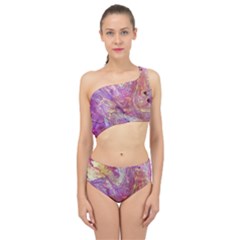 Marbling Abstract Layers Spliced Up Two Piece Swimsuit by kaleidomarblingart