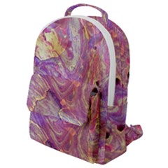 Marbling Abstract Layers Flap Pocket Backpack (small)