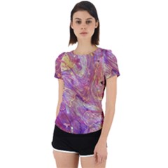 Marbling Abstract Layers Back Cut Out Sport Tee