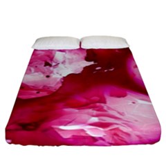 Peonie On Marbling Patterns Fitted Sheet (king Size) by kaleidomarblingart