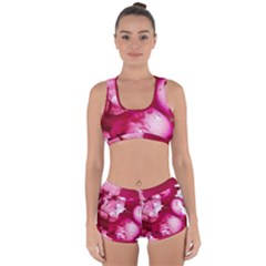 Peonie On Marbling Patterns Racerback Boyleg Bikini Set