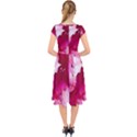 Peonie On Marbling Patterns Cap Sleeve Front Wrap Midi Dress View2