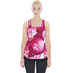 Peonie On Marbling Patterns Piece Up Tank Top