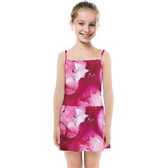 Peonie On Marbling Patterns Kids  Summer Sun Dress