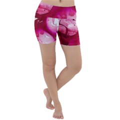 Peonie On Marbling Patterns Lightweight Velour Yoga Shorts