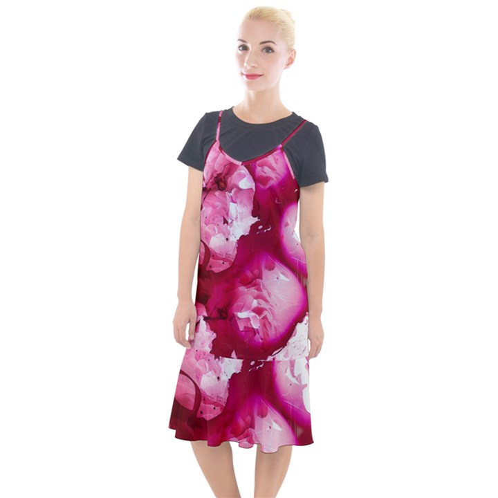 Peonie On Marbling Patterns Camis Fishtail Dress