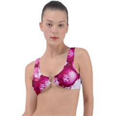 Peonie On Marbling Patterns Ring Detail Bikini Top