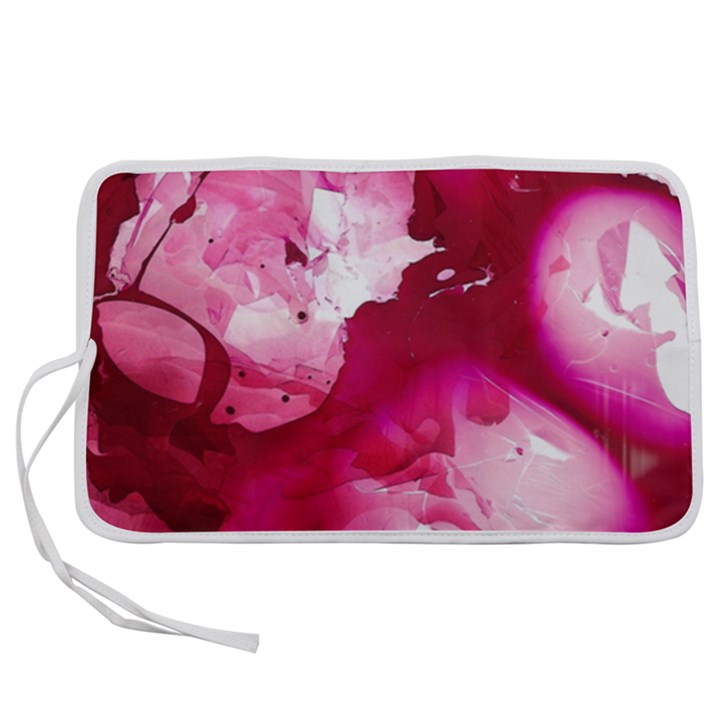 Peonie On Marbling Patterns Pen Storage Case (L)