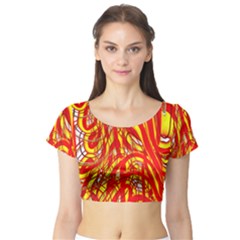 Fire On The Sun Short Sleeve Crop Top