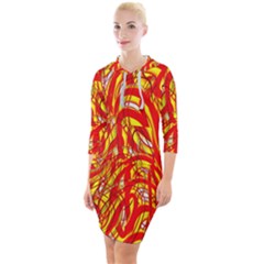 Fire On The Sun Quarter Sleeve Hood Bodycon Dress by ScottFreeArt