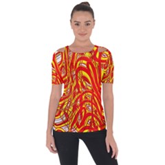 Fire On The Sun Shoulder Cut Out Short Sleeve Top