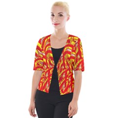 Fire On The Sun Cropped Button Cardigan by ScottFreeArt