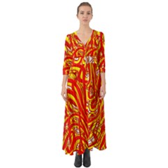 Fire On The Sun Button Up Boho Maxi Dress