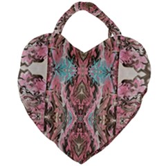 Paola De Giovanni- Marbling Art Viii Giant Heart Shaped Tote by kaleidomarblingart