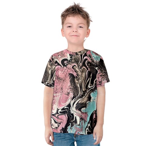 Paola De Giovanni-dragons Fire Iii Kids  Cotton Tee by kaleidomarblingart