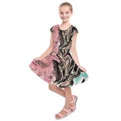 Paola De Giovanni-dragons Fire Iii Kids  Short Sleeve Dress by kaleidomarblingart