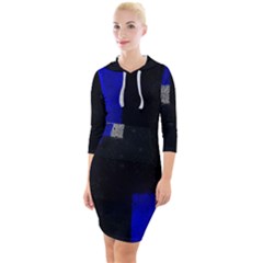 Abstract Tiles  Quarter Sleeve Hood Bodycon Dress by essentialimage