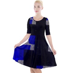 Abstract Tiles  Quarter Sleeve A-line Dress by essentialimage