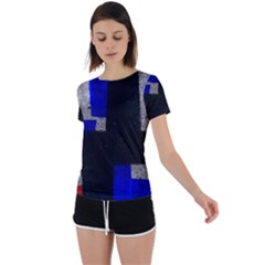 Abstract Tiles  Back Circle Cutout Sports Tee