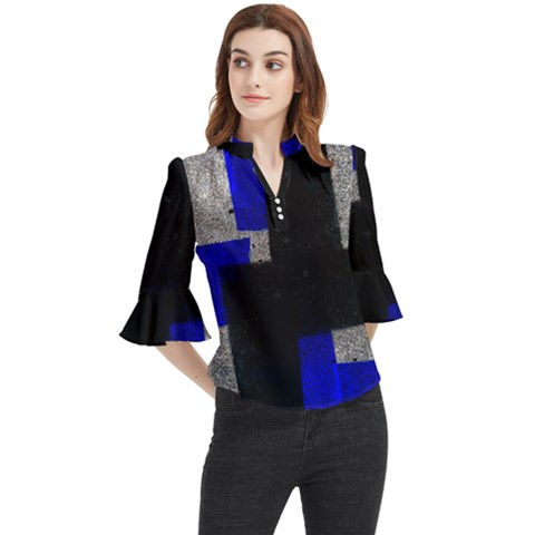 Abstract Tiles  Loose Horn Sleeve Chiffon Blouse by essentialimage