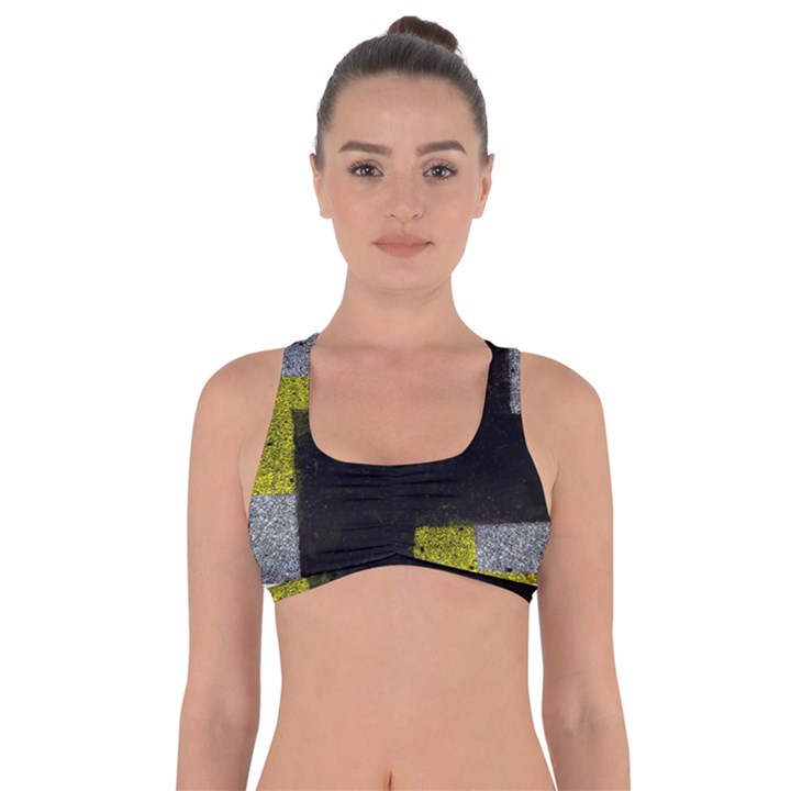 Abstract Tiles Got No Strings Sports Bra