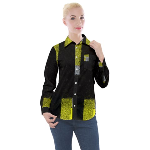 Abstract Tiles Women s Long Sleeve Pocket Shirt by essentialimage