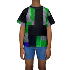 Abstract Tiles Kids  Short Sleeve Swimwear by essentialimage