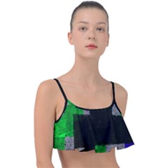 Abstract Tiles Frill Bikini Top by essentialimage