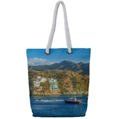 Taganga Bay Landscape, Colombia Full Print Rope Handle Tote (small)