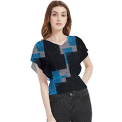 Abstract Tiles Butterfly Chiffon Blouse