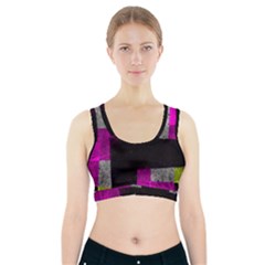 Abstract Tiles Sports Bra With Pocket by essentialimage