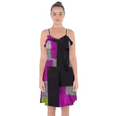 Abstract Tiles Ruffle Detail Chiffon Dress by essentialimage