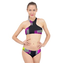 Abstract Tiles High Neck Bikini Set by essentialimage