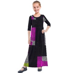 Abstract Tiles Kids  Quarter Sleeve Maxi Dress by essentialimage