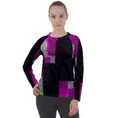 Abstract Tiles Women s Long Sleeve Raglan Tee